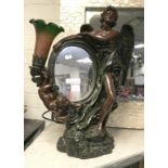 LARGE ART NOUVEAU STYLE DRESSING MIRROR LAMP