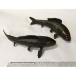 PAIR BRONZE CARP