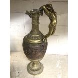 BRASS & COPPER EWER 38CM HIGH