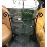 3 TIER GLASS TABLE