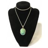 STERLING SILVER TURQUOISE PENDANT & CHAIN