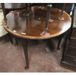 INLAID DROP LEAF TABLE ON PAD FEET - A/F