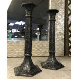 PAIR HEXAGONAL TALL CANDLESTICKS