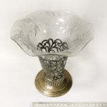 STERLING SILVER & CUT GLASS VASE