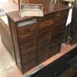 MAHOGANY HABERDASHERY CABINET WITH 33 DRAWERS