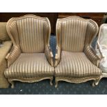 PAIR OF WING BACK CHAIRS