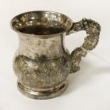 CHINESE SILVER CHRISTENING MUG - 4 OZS