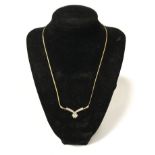 14CT GOLD & DIAMOND NECKLACE - 42 CMS