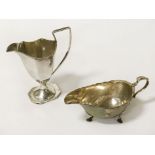 TWO HM SILVER CREAM JUGS - APPROX 6 OZ