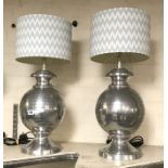 PAIR LARGE GLOBE OF THE WORLD TABLE LAMPS - 68 CMS (H)