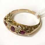 RUBY & DIAMIND RING - SIZE L
