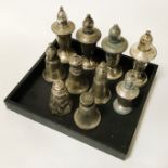10 STERLING SILVER SALT & PEPPER POTS - 25 OZS TOTAL (WEIGHTED)