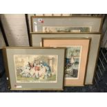 FRAMED COLOURED ENGRAVINGS