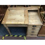 EDWARDIAN PITCH PINE DESK /SLOPE