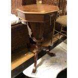 WALNUT TRIPOD SEWING TABLE