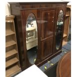 MAHOGANY MIRROR FRONTED WARDROBE