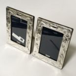 PAIR HM SILVER ART NOUVEAU STYLE PHOTO FRAMES - 19 CMS (H) X 14 CMS (W)