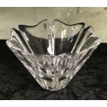 SIGNED ORREFORS GLASS BOWL - 13 CMS (H) X 21 CMS (W)