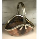 BRASS & COPPER FLOWER BASKET BY PANACHE