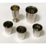 5 H/M SILVER SILVER KIDDUSH CUPS - 2.7 OZS