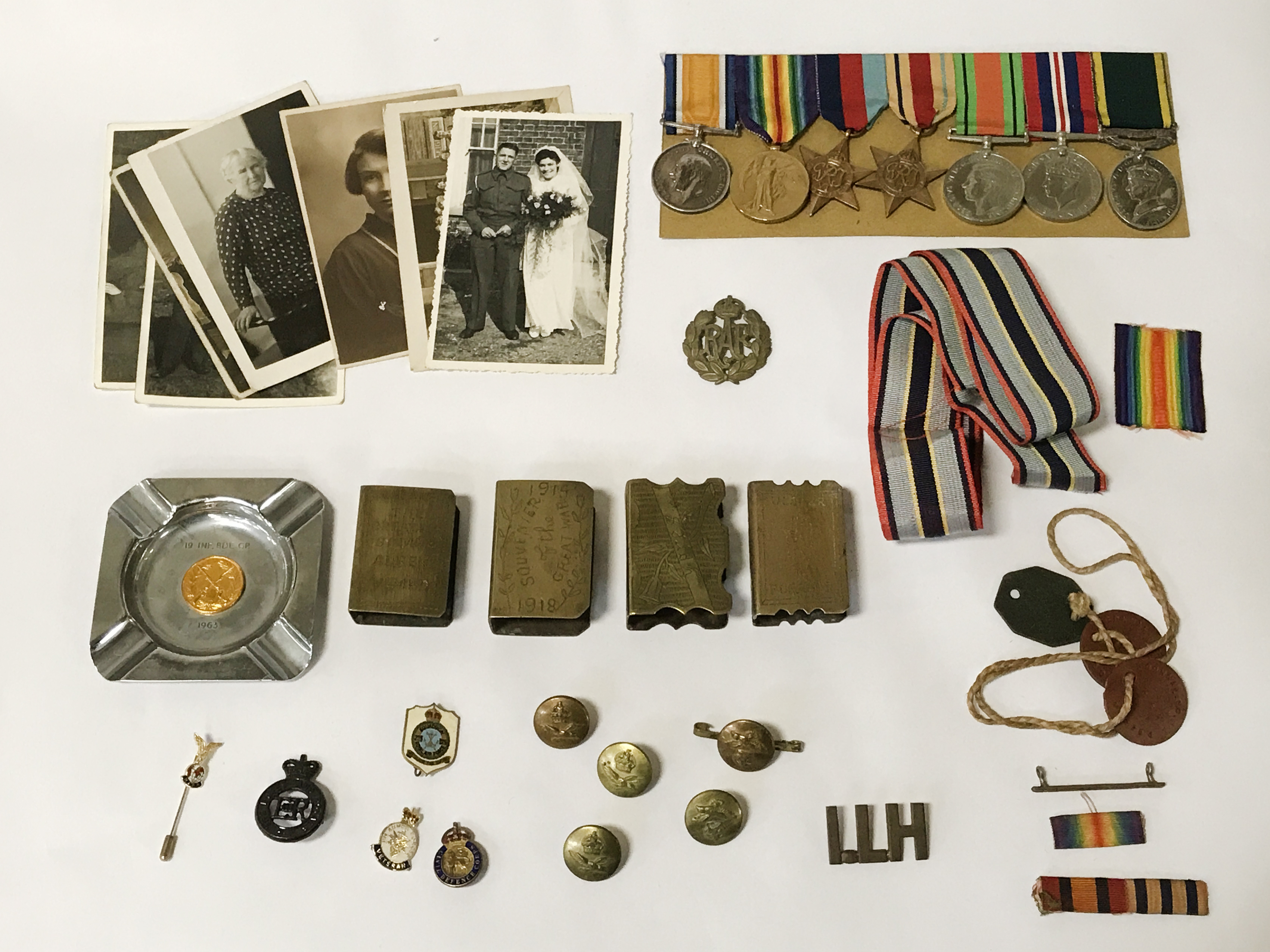 WW1 & WW2 GROUP OF 7 MEDALS INCL. TERRITORIAL EFFICIENCY SERVICE MEDAL TO PTE S.HALL