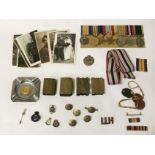 WW1 & WW2 GROUP OF 7 MEDALS INCL. TERRITORIAL EFFICIENCY SERVICE MEDAL TO PTE S.HALL