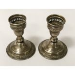 PAIR OF STERLING SILVER CANDLESTICKS - 13 OZS (WEIGHTED)