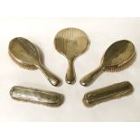 FIVE PIECE HM SILVER VANITY SET