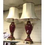 PAIR OF PURPLE NEO CLASSICAL LAMPS - 89 CMS (H)