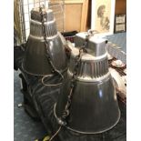 PAIR OF LARGE INDUSTRIAL HANGING PENDANT LIGHTS - 54 CMS (H)