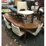 DANISH 1970'S CIRCULAR DINING TABLE & SIX CHAIRS