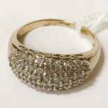 9CT GOLD DIAMOND CLUSTER RING - SIZE N