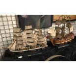 TWO MODEL BOATS - HMS BOUNTY/CUTTY SARK