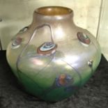 ART NOUVEAU SIGNED GLASS VASE - 24CMS (H)