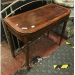 MAHOGANY & SATINWOOD CARD TABLE