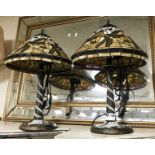 PAIR YELLOW DRAGONFLY TIFFANY STYLE LAMPS 55CMS (H)