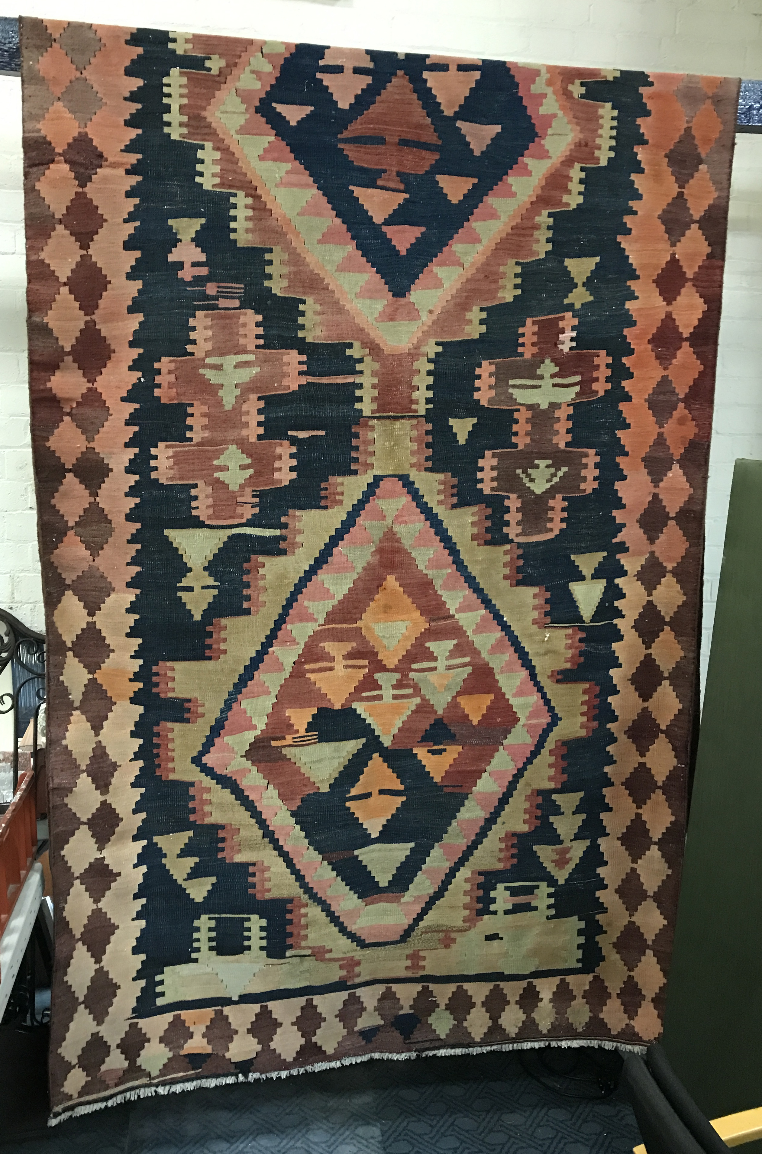 SOUTH WEST PERSIAN QASHQAI KILIM 400CM X 150CM