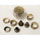 HM SILVER NAPKIN RINGS / SALTS ETC