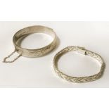 TWO SILVER BRACELETS