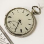 SILVER WALTHAM POCKET WATCH - WORKING