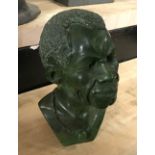 VERDIGRIS HEAD /BUST OF AFRICAN GENTLEMAN 23CMS (H)