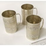 3 SILVER TANKARDS