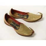 PAIR OF ''ALI BABA'' SHOES - GOLD STITCH