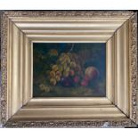 WILLIAM BARNETT SPENCER 1810-84 OIL ON CANVAS - STILL LIFE FRUIT - SIGNED LOWER LEFT- 23CM X