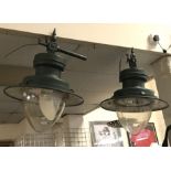 TWO INDUSTRIAL PENDANT LAMPS