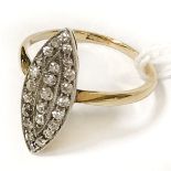 VICTORIAN 18CT YELLOW GOLD & DIAMOND RING - SIZE K