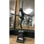 ART DECO STYLE VERDIGRIS NUDE 66CMS (H)