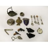 HM SILVER SCOTTISH SHOOTING BADGE WITH OTHER ITEMS