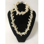 BAROQUE PEARL NECKLACE & BRACELET WITH SILVER CLASP