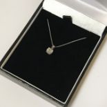 9CT WHITE GOLD DIAMOND PENDANT ON CHAIN APPX WEIGHT 15 POINTS